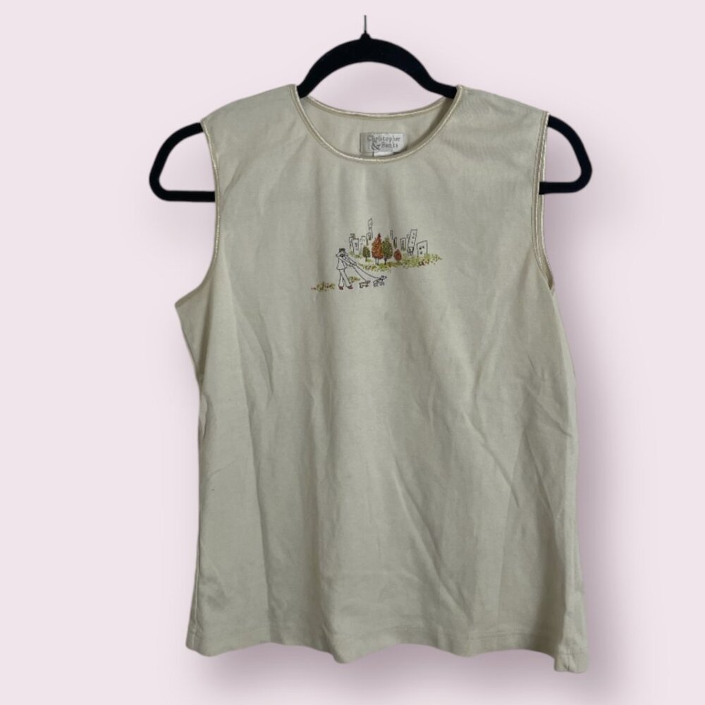 ⭐️Paris Dog Chic Glam Hipster Hippie Art Artsy Cartoon Park City Tank Top Blouse